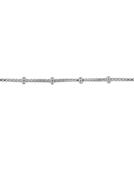 TO-135 - TOBILLERA DE PLATA CON CADENA EGYPICIA Y BOLITA DE 22 CM + ALARGADOR