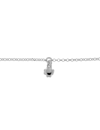 TO-158 - TOBILLERA DE PLATA CON MOTIVO DE FLOR DE 22 CM + ALARGADOR
