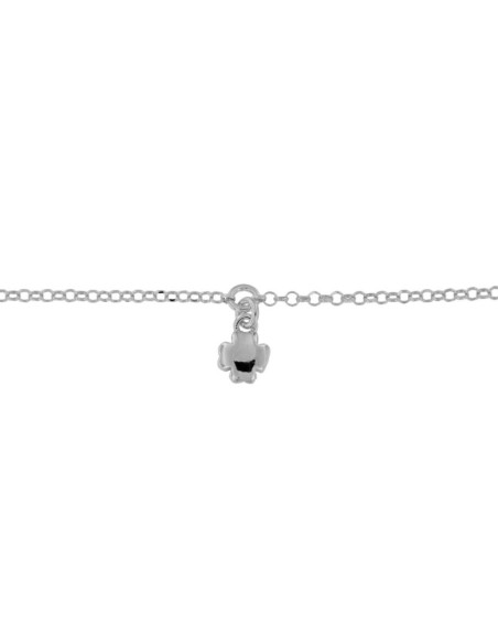 TO-158 - TOBILLERA DE PLATA CON MOTIVO DE FLOR DE 22 CM + ALARGADOR