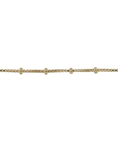 TO-136 - TOBILLERA DE PLATA CHAPADO EN ORO CON CADENA EGYPICIA Y BOLITA DE 22 CM + ALARGADOR