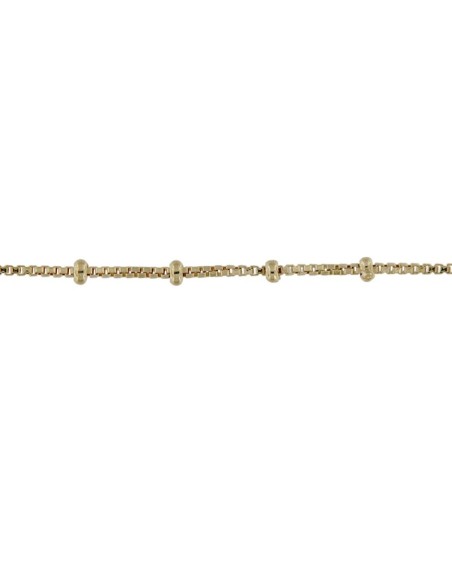 TO-136 - TOBILLERA DE PLATA CHAPADO EN ORO CON CADENA EGYPICIA Y BOLITA DE 22 CM + ALARGADOR