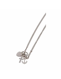 TO-109 - TOBILLERA DE PLATA CON MOTIVOS COLGANTES DE CRUZ, ANCLA Y CORAZÓN DE 26 CM  2