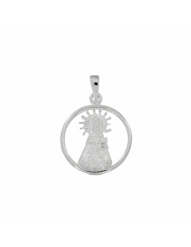 COLG-658 - COLGANTE DE PLATA DE LA VIRGEN DE LOS DESAMPARADOS CALADO DE 20 MM