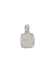 2842 - COLGANTE PLATA CON FORMA CUADRADA CON VIRGEN DE 19 MM X 15 MM