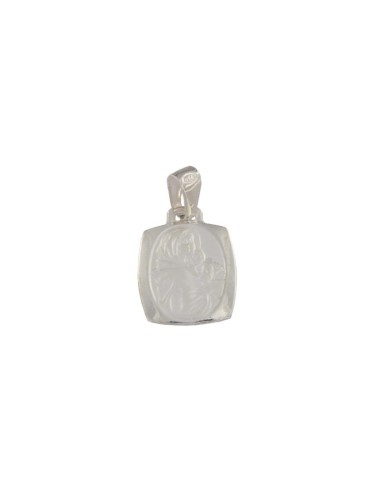 2842 - COLGANTE PLATA CON FORMA CUADRADA CON VIRGEN DE 19 MM X 15 MM