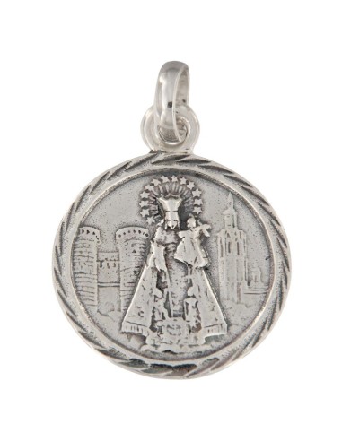 COLG-918 - COLGANTE MEDALLA DE PLATA VIRGEN DE LOS DESAMPARADOS 20 MM
