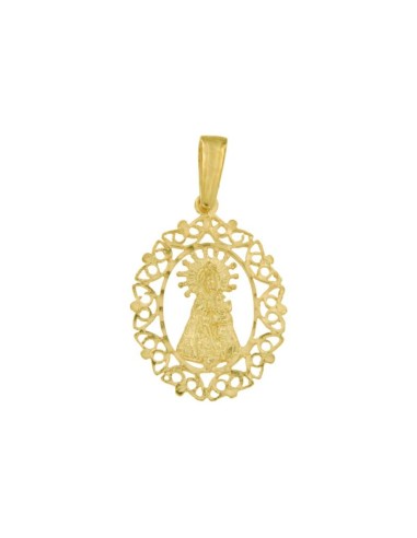 COLG-587DO - COLGANTE PLATA MEDALLÓN DE LA VIRGEN DE LOS DESAMPARADOS DE 28 MM