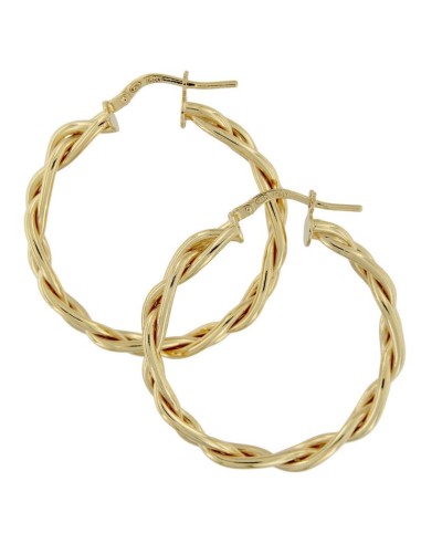CRI-1307 - CRIOLLA DE PLATA CHAPADA EN ORO TRENZADA DE 28 MM EXT.