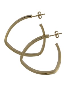 CRI-1321 - CRIOLLA DE PLATA CHAPADO EN ORO CON MOTIVO OVALADO MATIZADO CON ABERTURA DE 35 MM 2
