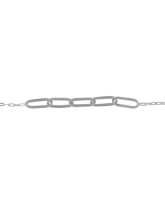 PUL-5021 - PULSERA DE PLATA CON OVALOS ENTRELAZADOS DE 17 CM + ALARGADOR 2