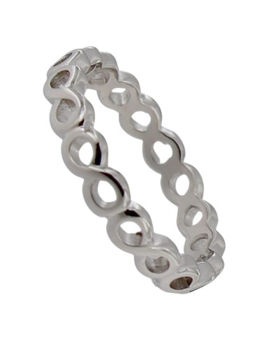S-2210 - SORTIJA DE PLATA CON MOTIVOS DE INFINITO UNIDOS 