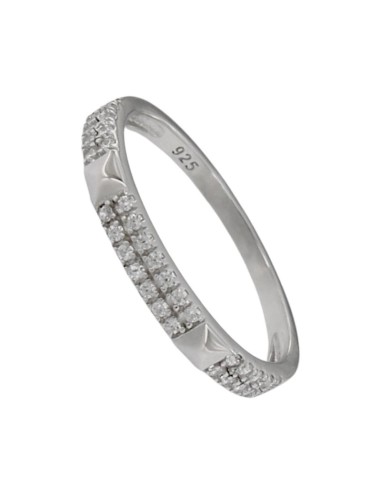 S-2164 - SORTIJA DE PLATA CON MOTIVO DE EN FORMA DE PIRÁMIDE Y CIRCONITA DE 3 MM X 19 MM