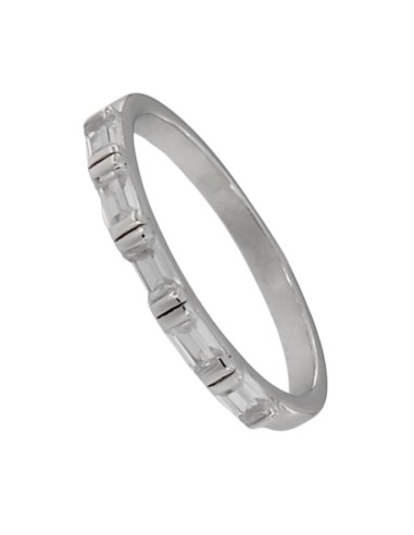 S-2163 - SORTIJA DE PLATA CON MOTIVO DE PIEDRA BLANCA DE 2 MM X 19 MM