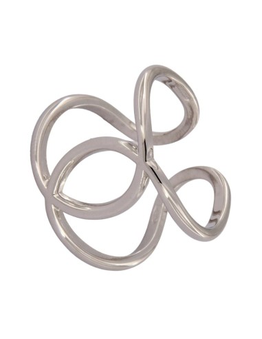 S-1930 - SORTIJA DE PLATA CON FORMA ABSTRACTA Y ABERTURA TRASERA