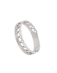 S-1860 - SORTIJA DE PLATA CON MOTIVOS DE TRIÁNGULOS UNIDOS HACIA ARRIBA Y HACIA ABAJO 