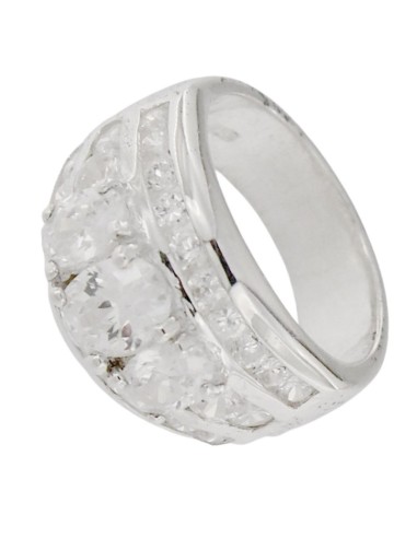 S-908 - SORTIJA DE PLATA CON CIRCONITA Y PIEDRA 