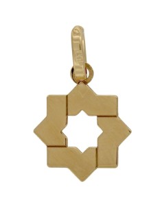 COLG-796DO - COLGANTE CHAPADO ORO ESTRELLA MUDÉJAR LISA 16 MM