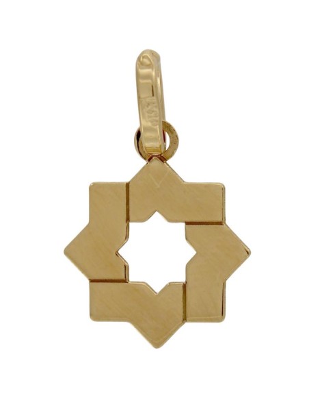COLG-796DO - COLGANTE CHAPADO ORO ESTRELLA MUDÉJAR LISA 16 MM