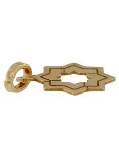 COLG-811DO - COLGANTE CHAPADO EN ORO 8,ESTRELLA MUDÉJAR DOBLE LISA 16 MM 2
