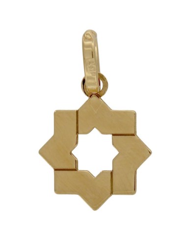 COLG-891DO - COLGANTE CHAPADO EN ORO ESTRELLA MUDEJAR 12MM