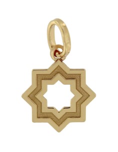 COLG-993DO - COLGANTE CHAPADO EN ORO ESTRELLA MUDÉJAR SATINADA 12MM