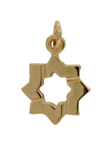 COLG-1056DO - COLGANTE DE PLATA CHAPADO EN OROESTRELLA MUDÉJAR DE 9 MM 