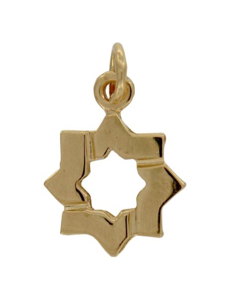 COLG-1056DO - COLGANTE DE PLATA CHAPADO EN OROESTRELLA MUDÉJAR DE 9 MM 