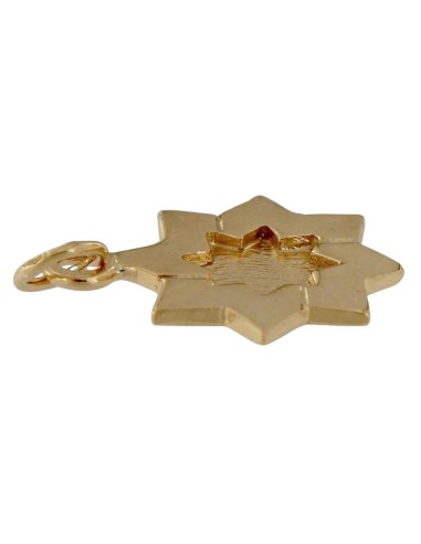 COLG-1059DO - COLGANTE DE PLATA CHAPADO EN ORO ESTRELLA MUDÉJAR DE 18 MM