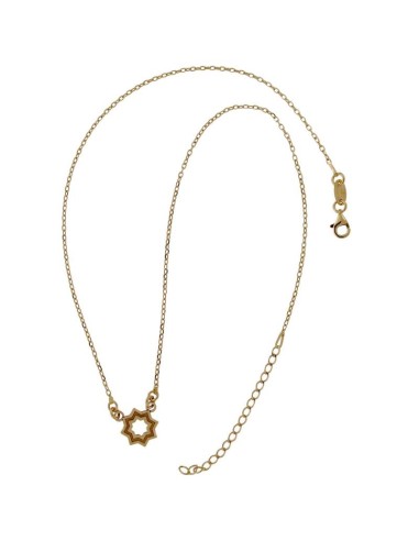 G-1511DO - GARGANTILLA CHAPADO ORO ESTRELLA MUDÉJAR SATINADA 14 MM, 41 CM + ALARGADOR 