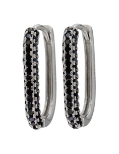 CRI-1094 - CRIOLLA DE PLATA CON CIRCONITA NEGRA DE 10 MM X 15 MM 