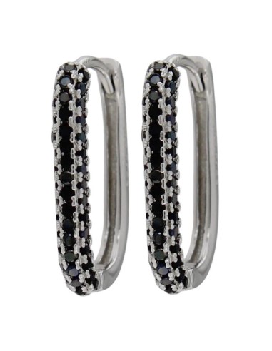 CRI-1094 - CRIOLLA DE PLATA CON CIRCONITA NEGRA DE 10 MM X 15 MM 