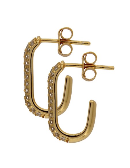 CRI-1349 - CRIOLLA DE PLATA CHAPADA EN ORO CON CIRCONITA DE 11 MM X 17 MM 