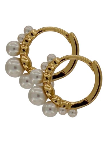 CRI-1351 - CRIOLLA DE PLATA CHAPADA EN ORO CON PERLA 