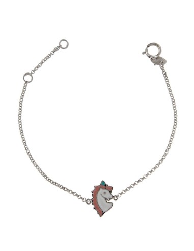 PUL-4746 - PULSERA DE PLATA CON MOTIVO DE UNICORNIO DE 13,5 CM + ALARGADOR