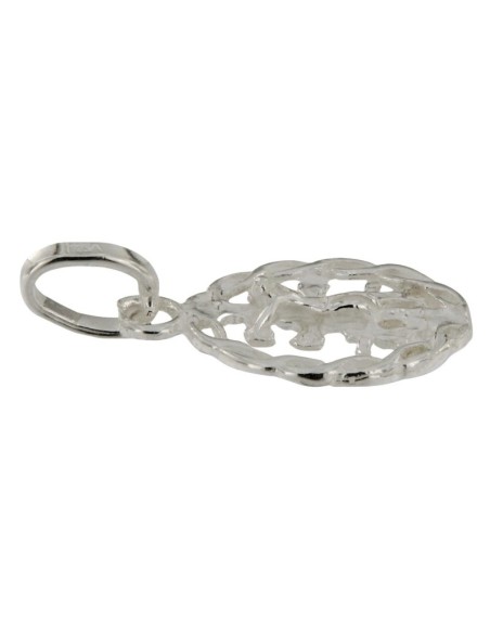 COLG-644 - COLGANTE DE PLATA CRUZ DE CARAVACA CON CERCO 15X13 MM