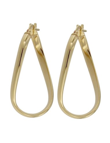 CRI-1277 - CRIOLLA DE PLATA CHAPADA EN ORO CON FORMA OVALADA DE 15 MM X 29 MM 