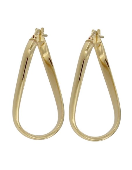 CRI-1277 - CRIOLLA DE PLATA CHAPADA EN ORO CON FORMA OVALADA DE 15 MM X 29 MM 