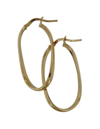 CRI-1277 - CRIOLLA DE PLATA CHAPADA EN ORO CON FORMA OVALADA DE 15 MM X 29 MM 