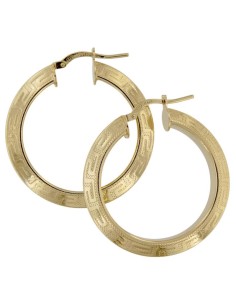CRI-1291 - CRIOLLA DE PLATA CHAPADO EN ORO MOTIVO GRECA DE 32 MM EXT. 2