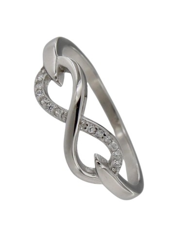 S-2197 - SORTIJA DE PLATA CON MOTIVO DE INFINITO CON CIRCONITA DE 6 MM X 15 MM