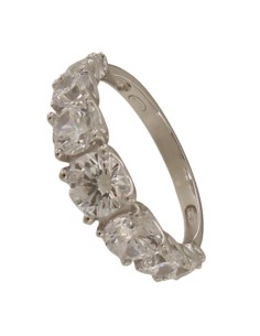 S-2317 - SORTIJA DE PLATA CON PIEDRA BLANCA