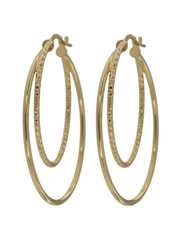 CRI-1281 - CRIOLLA DE PLATA CHAPADA EN ORO DE 33 MM EXT. E 24 MM INT.