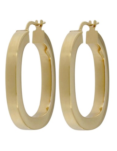 CRI-1297 - CRIOLLA DE PLATA CHAPADA EN ORO TUBO CUADRADO 25,5 MM EXT.
