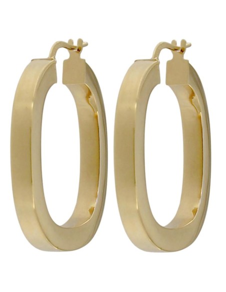 CRI-1297 - CRIOLLA DE PLATA CHAPADA EN ORO TUBO CUADRADO 25,5 MM EXT.