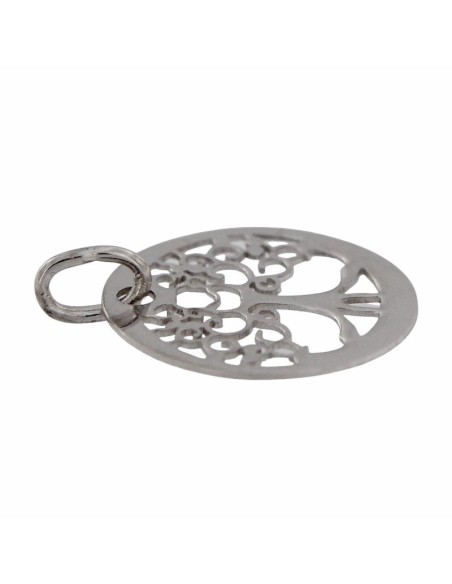 COLG-955 - COLGANTE DE PLATA ÁRBOL DE LA VIDA CALADO DE 15 MM