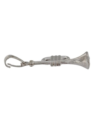 COLG-289 - COLGANTE DE PLATA CON FORMA DE TROMPETA 28X10 MM