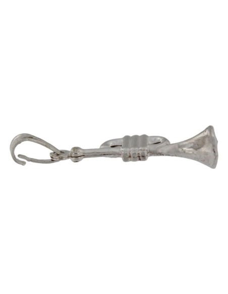 COLG-289 - COLGANTE DE PLATA CON FORMA DE TROMPETA 28X10 MM