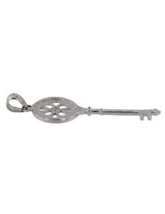 COLG-508 - COLGANTE DE PLATA MOTIVO DE LLAVE CON CIRCONITA 34X12 MM 2