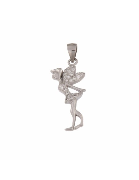 COLG-774 - COLGANTE DE PLATA CON FORMA DE CAMPANILLA CON CIRCONITA DE 11 MM X 17 MM