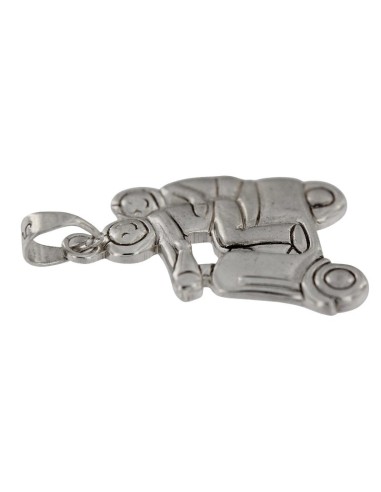 COLG-911 - COLGANTE DE PLATA CON FORMA DE VESPA CON PAREJA 21X17 MM